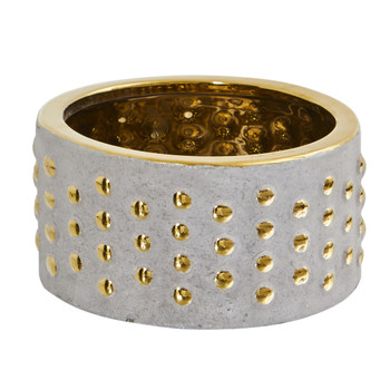 6.75 Regal Stone Hobnail Planter with Gold Accents - SKU #0770-S1