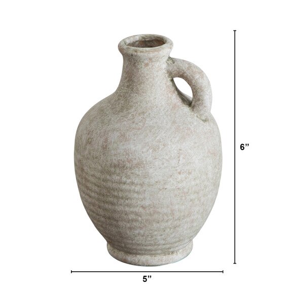 7-in Natural Ceramic Jug - SKU #0914-S1 - 1