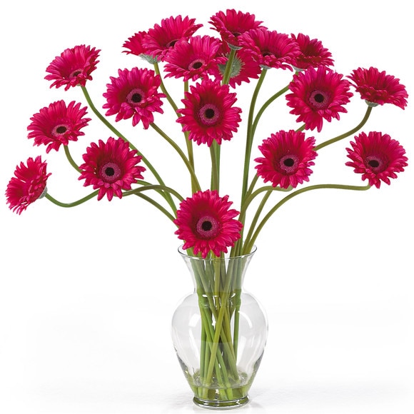 Gerber Daisy Liquid Illusion Silk Flower Arrangement - SKU #1086