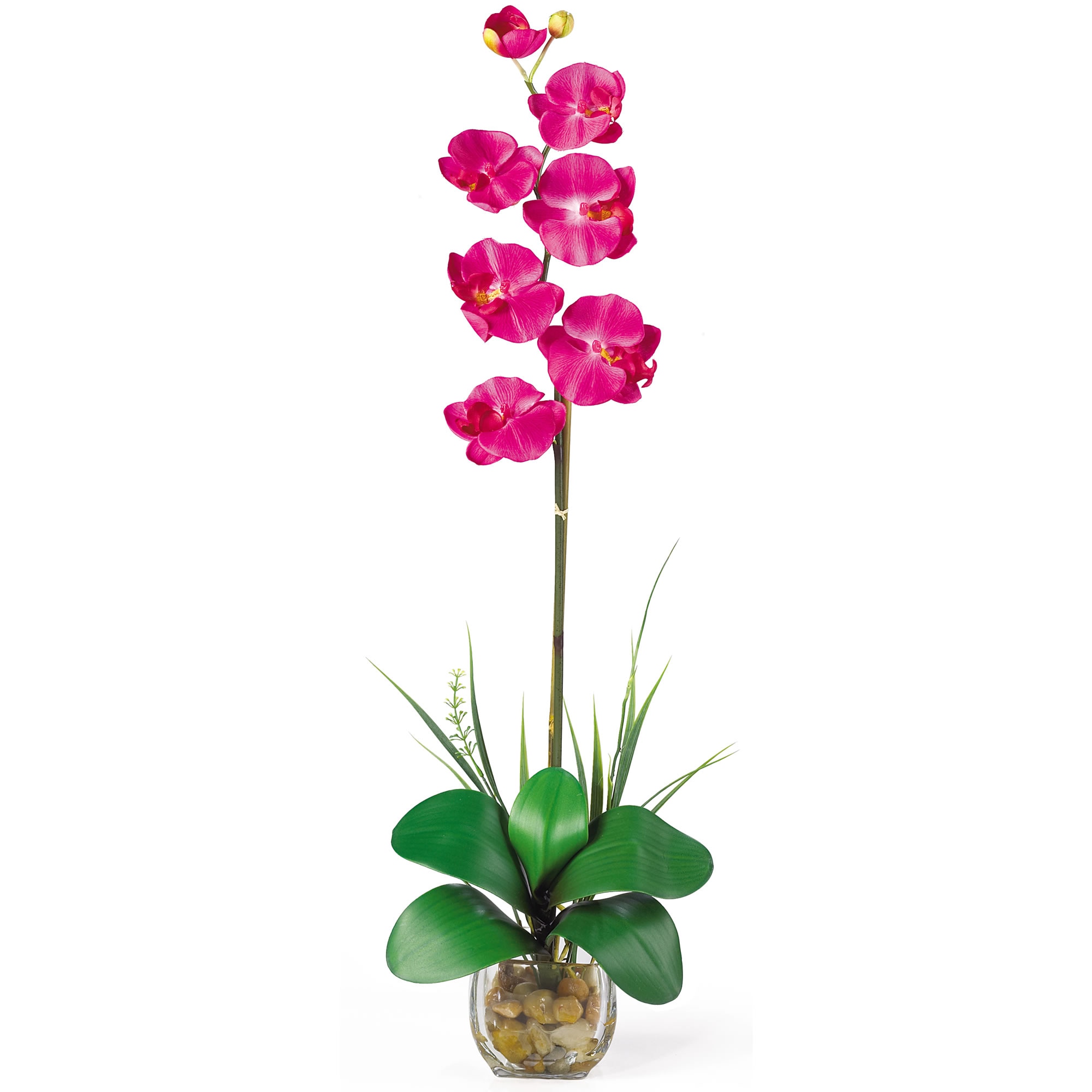 Artificial 27" Single Stem Phalaenopsis Orchid Arrangement Faux Water