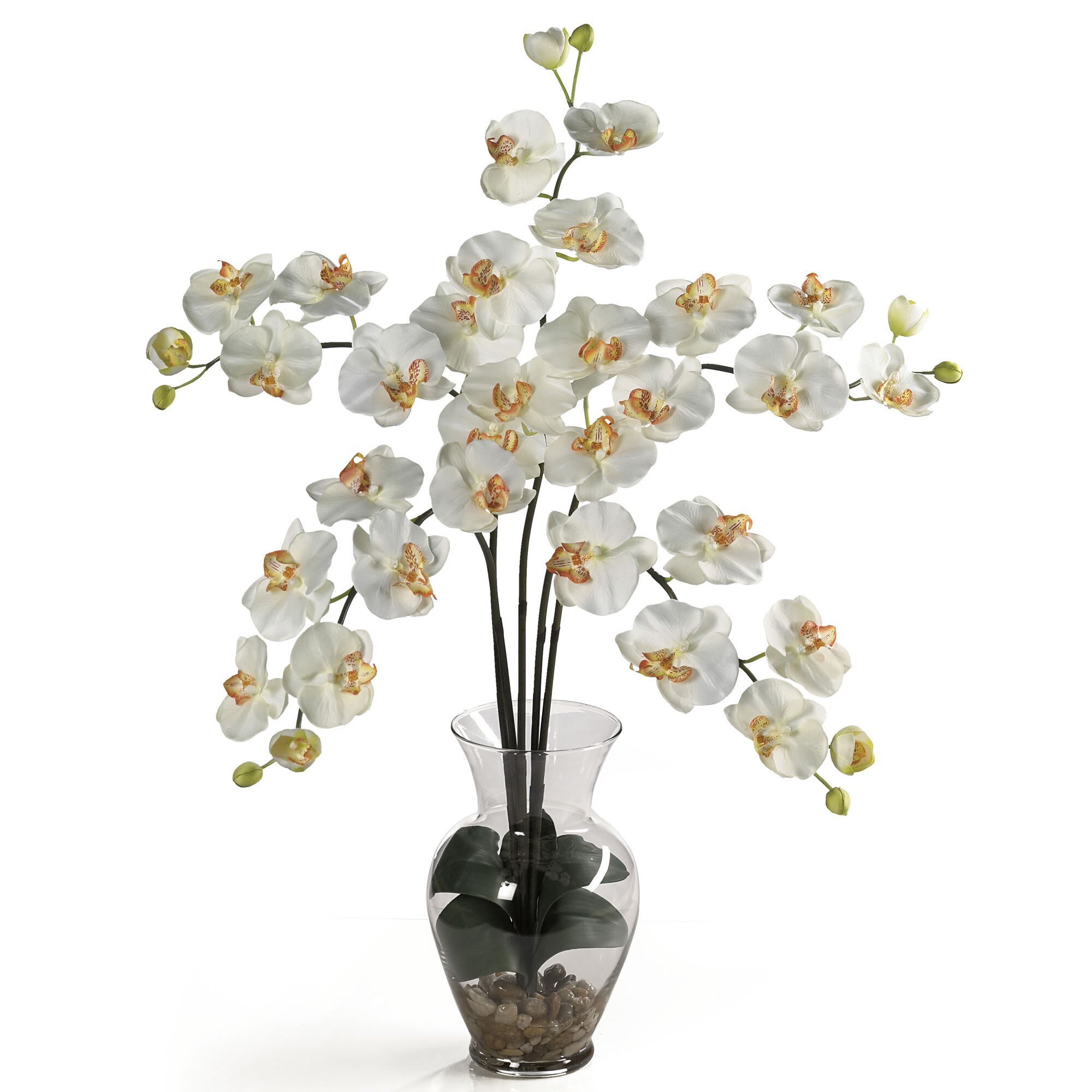 Artificial 31" Phalaenopsis Orchid 5Stem Flower Arrangement in Glass