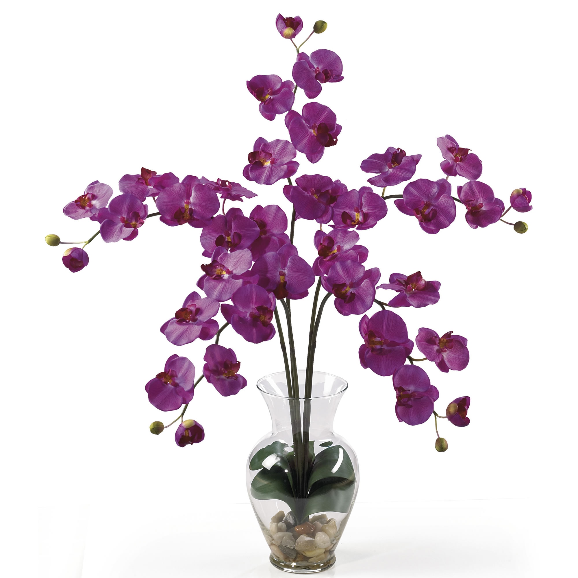 Artificial 31" Phalaenopsis Orchid 5Stem Flower Arrangement in Glass