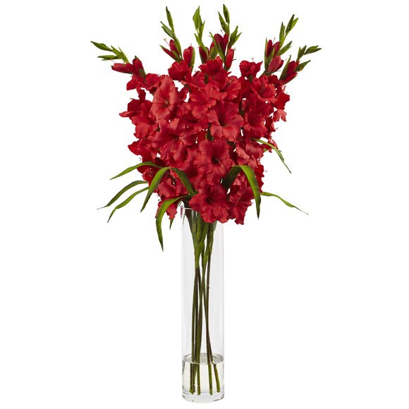 Large Gladiola w/Cylinder Vase Silk Arrangement - SKU #1240-PP