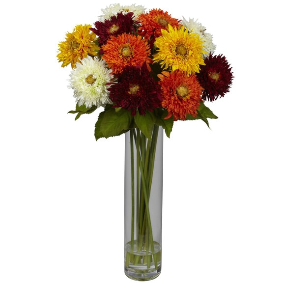 Sunflower w/Cylinder Silk Flower Arrangement - SKU #1246-RD - 3