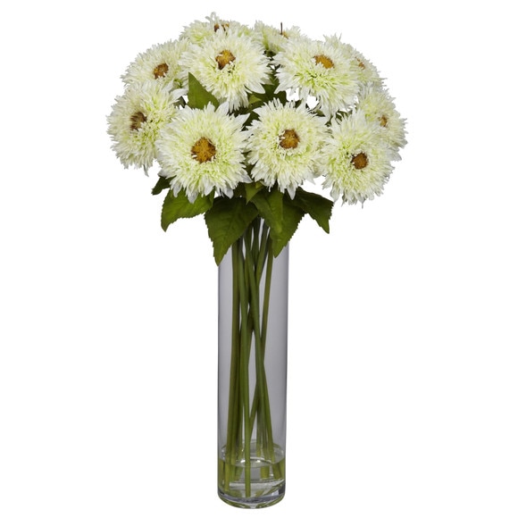 Sunflower w/Cylinder Silk Flower Arrangement - SKU #1246-RD - 1