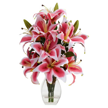 Rubrum Lily w/Decorative Vase - SKU #1343