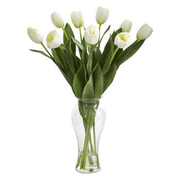 24 Tulips w/Vase - SKU #1361-WH