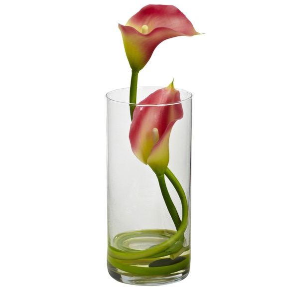 Double Calla Lily w/Cylinder Set of 2 - SKU #1390-CR-S2 - 3