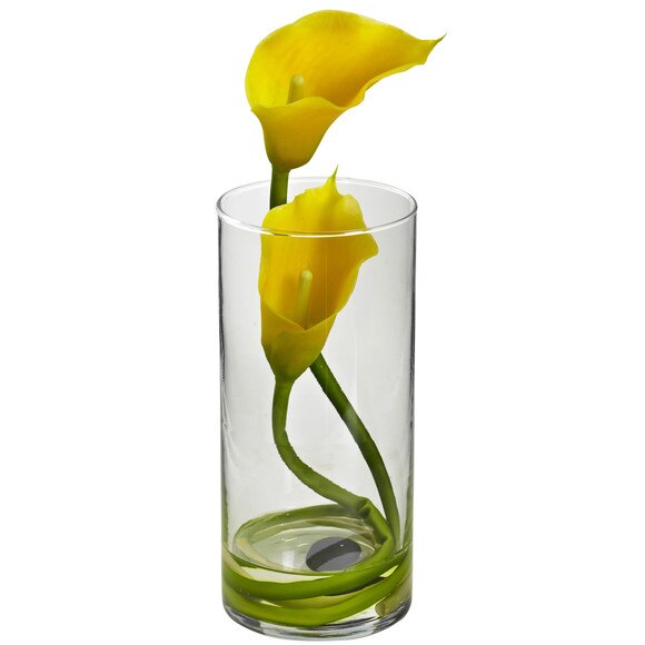 Double Calla Lily w/Cylinder Set of 2 - SKU #1390-CR-S2 - 5