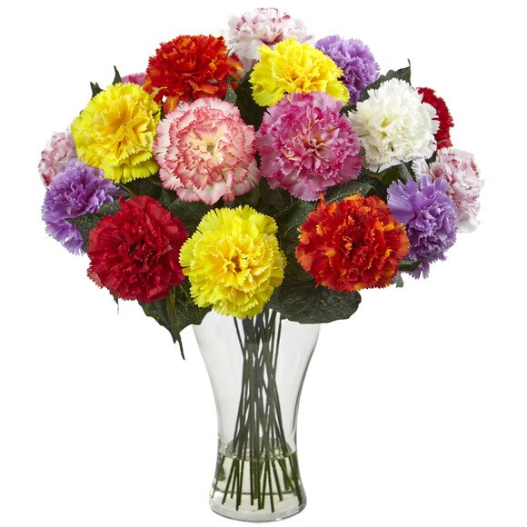 Blooming Carnation Arrangement w/Vase - SKU #1403 - 4