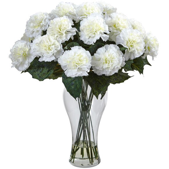 Blooming Carnation Arrangement w/Vase - SKU #1403 - 5