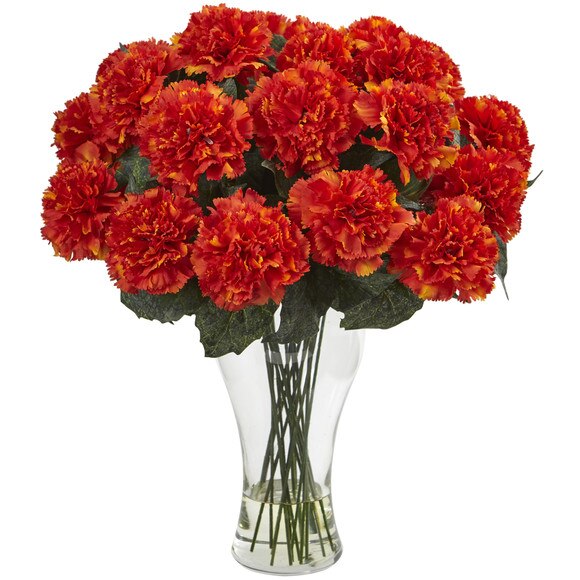 Blooming Carnation Arrangement w/Vase - SKU #1403 - 8