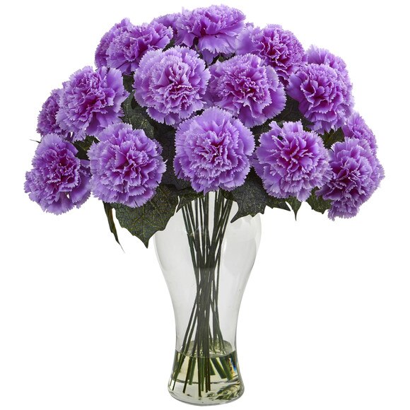 Blooming Carnation Arrangement w/Vase - SKU #1403 - 2