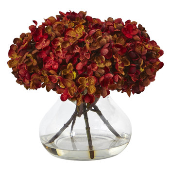 Hydrangea with Vase Silk Flower Arrangement - SKU #1439