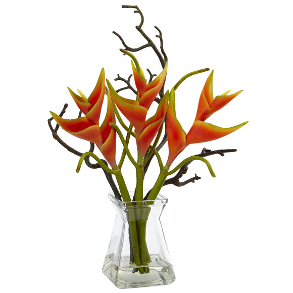 Heliconia in Glass Vase - SKU #1454