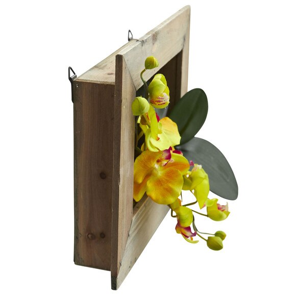 Phalaenopsis Orchid Artificial Arrangement in Wooden Picture Frame - SKU #1494-WH - 8