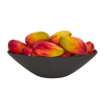 Dozen 8 Faux Mangos in Black Vase - SKU #1578