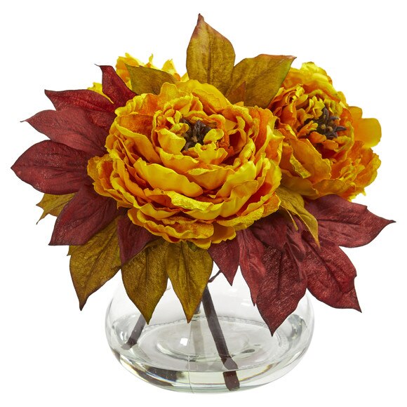 Peony Artificial Arrangement - SKU #1580-RD - 1
