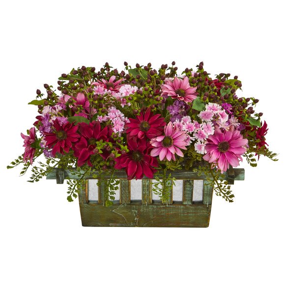 Daisy Artificial Arrangement in Decorative Planter - SKU #1581