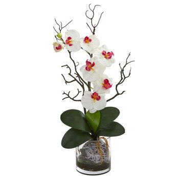 Phalaenopsis Orchid Artificial Arrangement in Vase - SKU #1600-CR