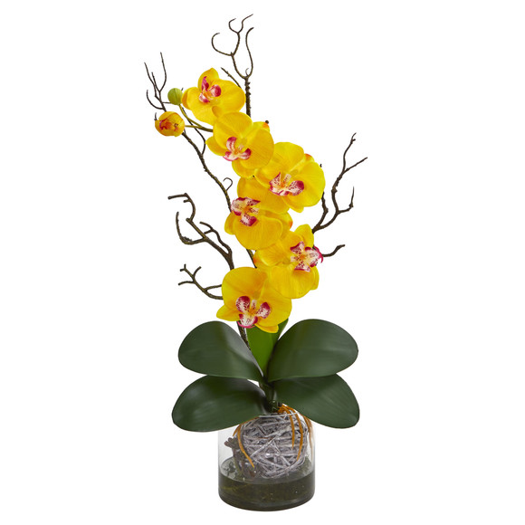 Phalaenopsis Orchid Artificial Arrangement in Vase - SKU #1600 - 2