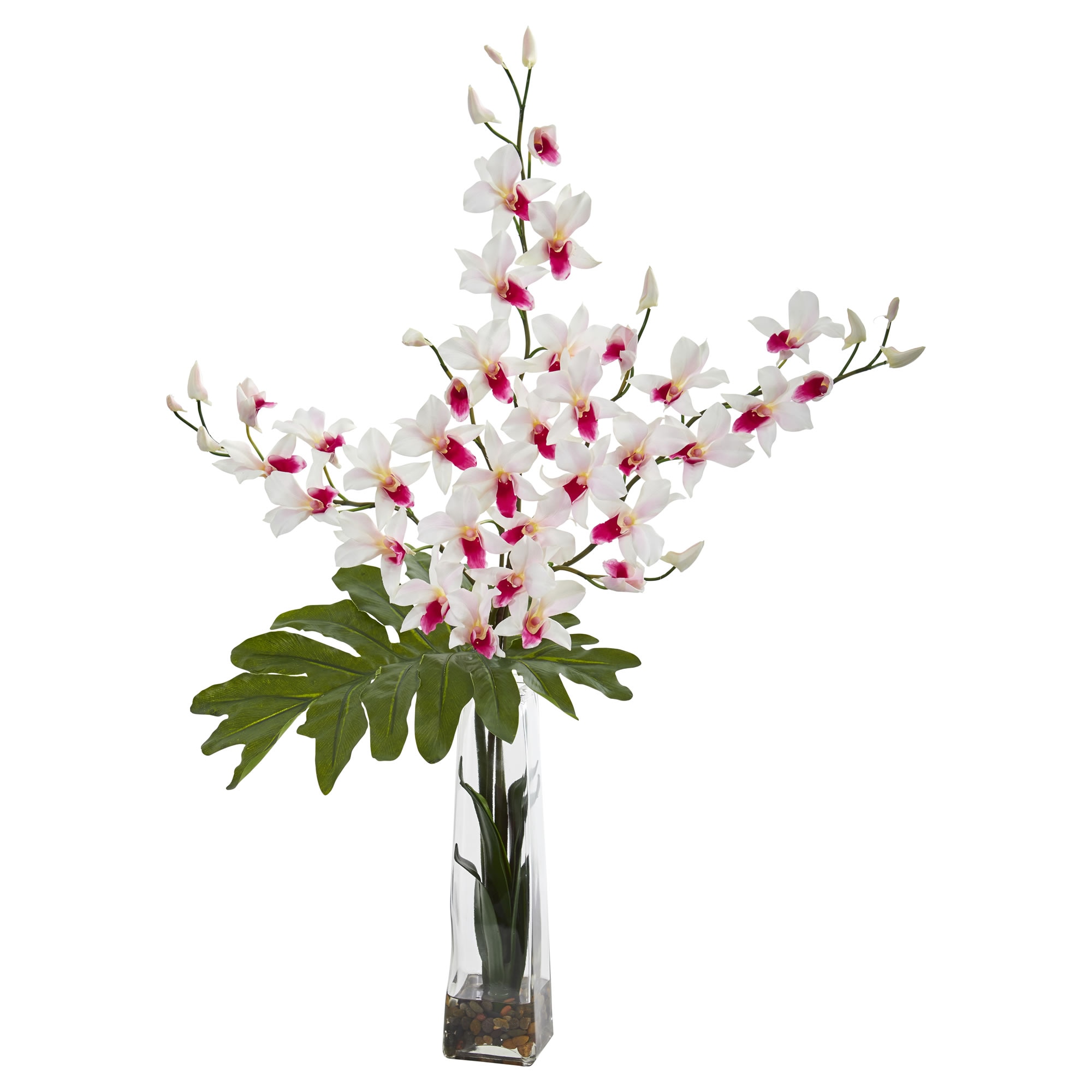 Artificial 33" Dendrobium Orchid Tropical Flowers ...