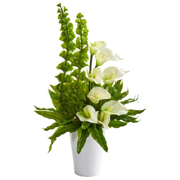23 Calla Lily and Bell of Ireland Artificial Arrangement - SKU #1721 - 3