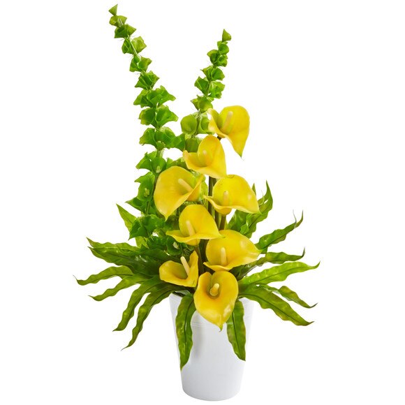 23 Calla Lily and Bell of Ireland Artificial Arrangement - SKU #1721 - 2