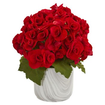 Begonia Artificial Arrangement in Vase - SKU #1832-RD