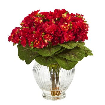 Violet Artificial Arrangement in Glass Vase - SKU #1836-RD
