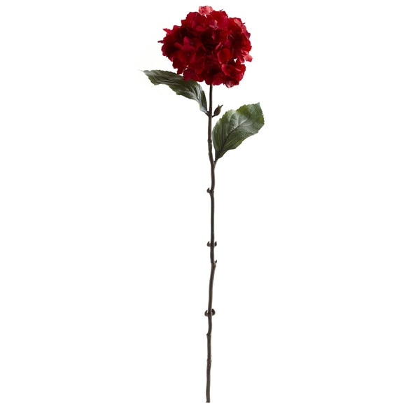26 Red Hydrangea Artificial Flower Set of 6 - SKU #2175-S6