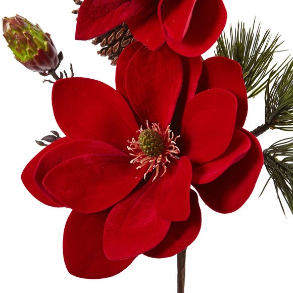 36 Magnolia and Pine Artificial Flower Set of 2 - SKU #2225-S2 - 2