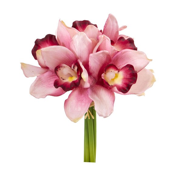9 Cymbidium Orchid Artificial Flower Bundle Set of 6 - SKU #2250-S6