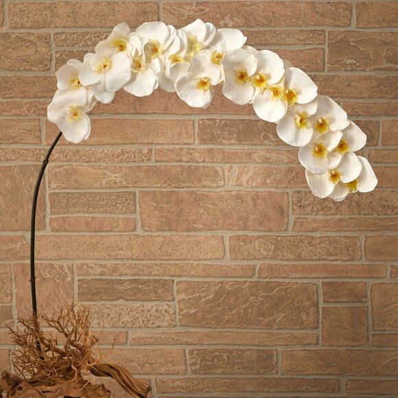 5 Large Phalaenopsis Orchid Artificial Flower Set of 2 - SKU #2349-S2-WH