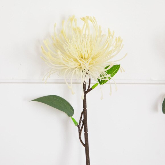 24-in Artificial Pincushion Protea Flower Stem - Set of 4 - SKU #2475-S4 - 2