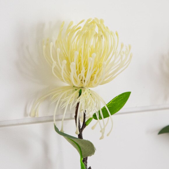24-in Artificial Pincushion Protea Flower Stem - Set of 4 - SKU #2475-S4 - 3