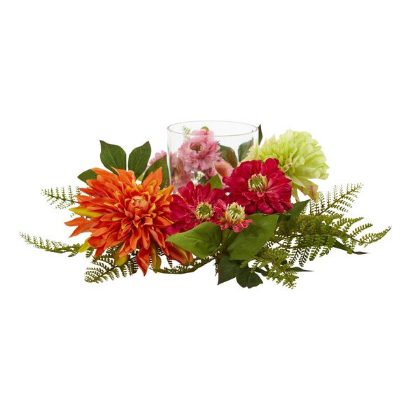 17 Mixed Floral Dahlia Candelabrum - SKU #4237