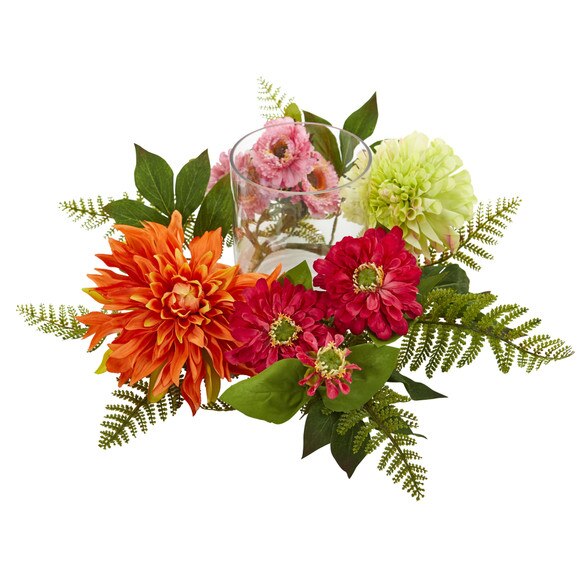 17 Mixed Floral Dahlia Candelabrum - SKU #4237 - 1