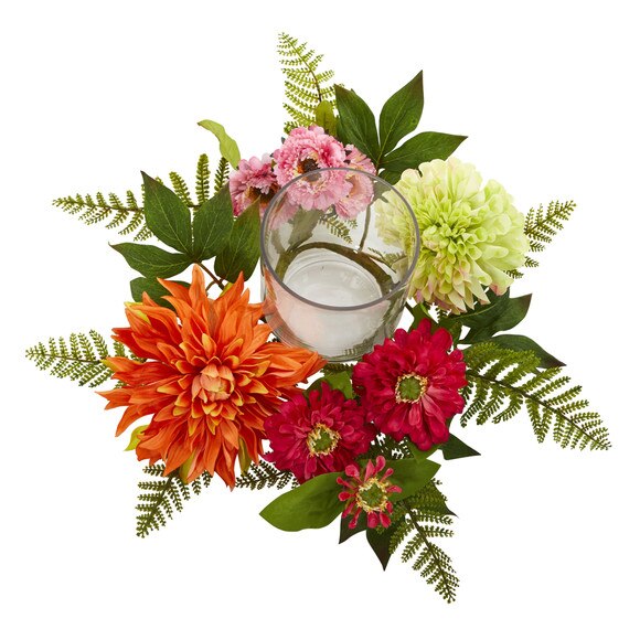 17 Mixed Floral Dahlia Candelabrum - SKU #4237 - 2