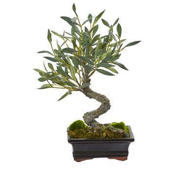 Mini Olive Artificial Bonsai Tree - SKU #4253