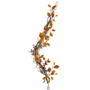 4 Fall Foliage Berries and Twig Artificial Garland - SKU #4470