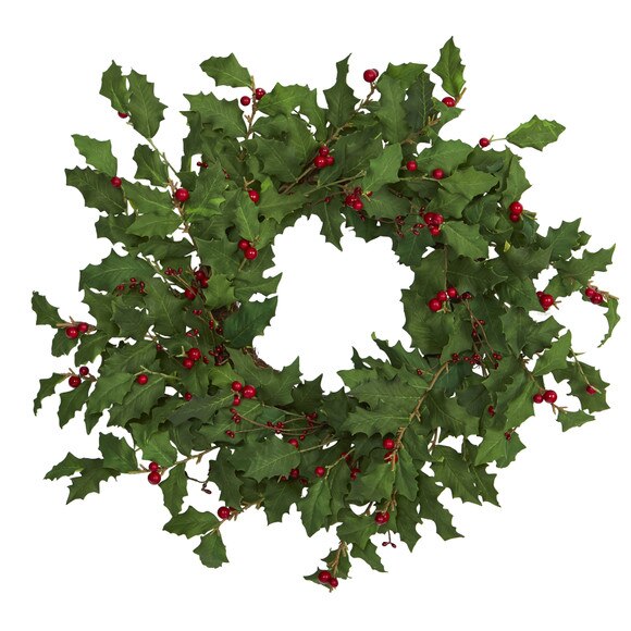 24 Holly Berry Artificial Wreath - SKU #4475