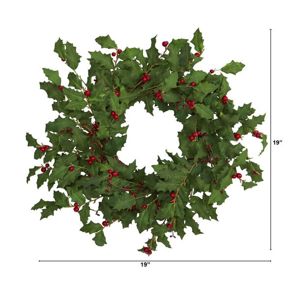 24 Holly Berry Artificial Wreath - SKU #4475 - 1