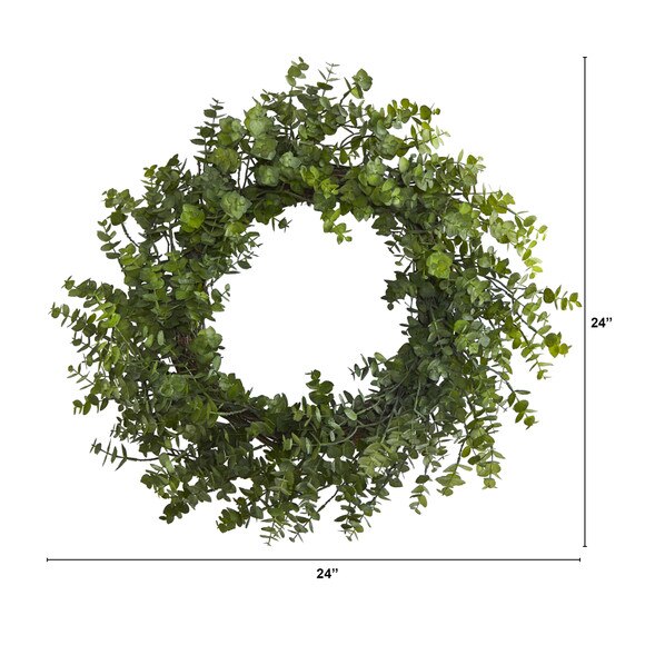 24 Eucalyptus Artificial Wreath - SKU #4492 - 1