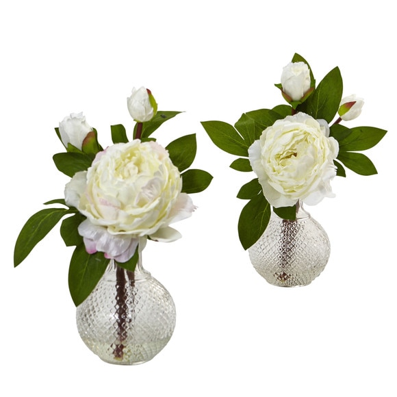 11 Peony with Vase Set of 2 - SKU #4576-S2