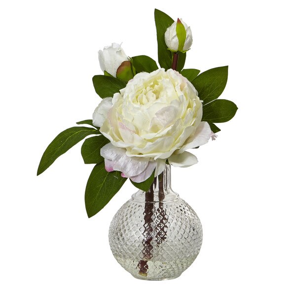 11 Peony with Vase Set of 2 - SKU #4576-S2 - 1