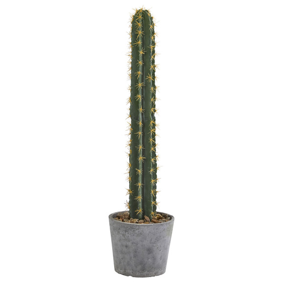 41 Cactus in Stone Planter Artificial Plant - SKU #4589