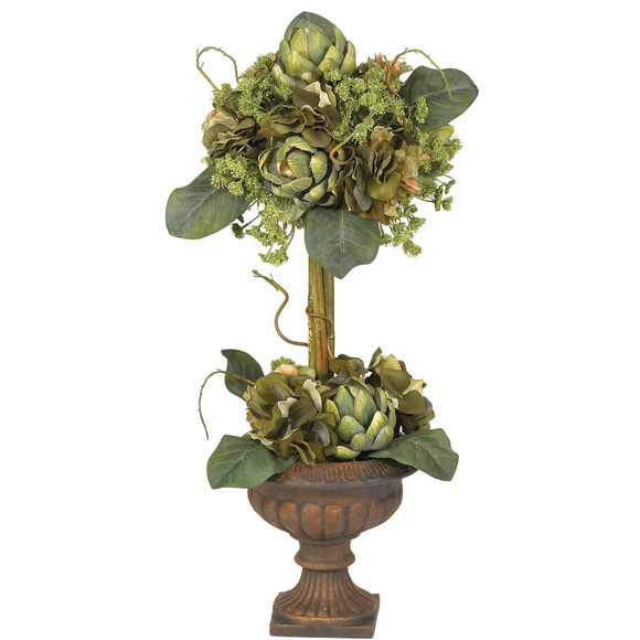 Artichoke Topiary Silk Flower Arrangement - SKU #4633