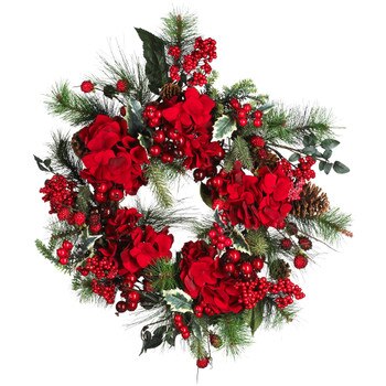 22 Hydrangea Holiday Wreath - SKU #4661