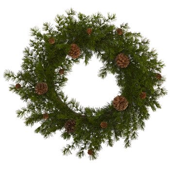 18 Alpine Pine and Pine Cone Artificial Wreath - SKU #4721